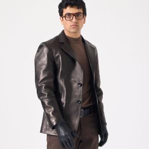 Jaka Erkek Deri Blazer Ceket - Siyah