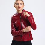 Spica Kadın Bordo Deri Mont Slim Fit